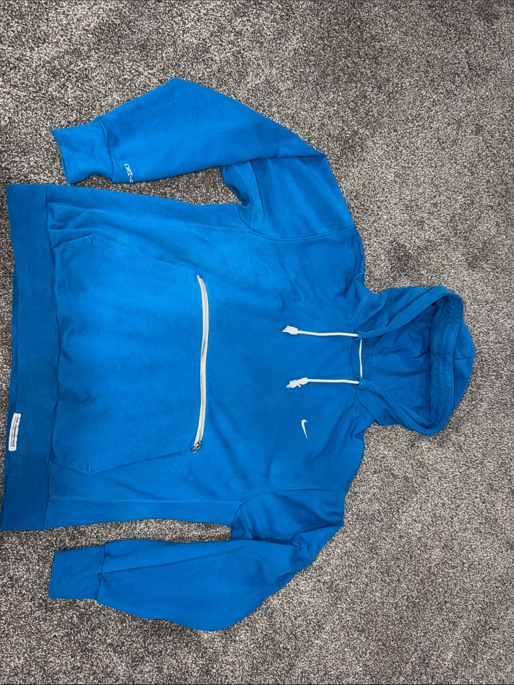 Nike Bright Blue Hooded Pullover with Front Zip Pocket